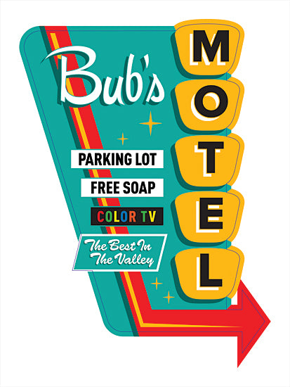 JG Studios JGS321 - JGS321 - Bub's Motel     - 12x16 Bub's Motel, Signs, Typography, Vintage, Retro from Penny Lane