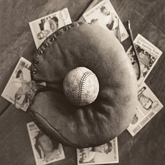 JG Studios JGS345 - JGS345 - Baseball Cards - 12x12 Photography, Black & White, Baseball, Baseball Glove, Baseball Cards from Penny Lane