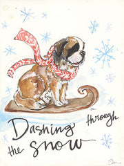 JM522 - Dashing Through the Snow St. Bernard - 12x16