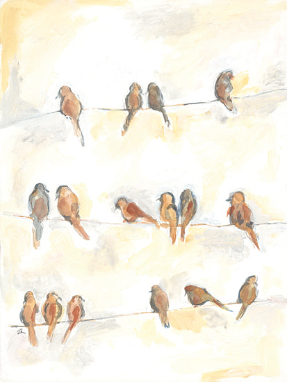 Jessica Mingo JM543 - JM543 - Cozy Dwellings - 12x16 Abstract, Birds, Birds on a Wire from Penny Lane