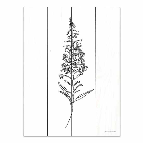 Kamdon Kreations KAM242PAL - KAM242PAL - Fireweed - 12x16 Fireweed, Wildflower, Black & White, Flowers from Penny Lane