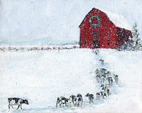 Kamdon Kreations KAM631 - KAM631 - Last Cow in Before Christmas - 16x12 Winter, Barn, Farm, Cows, Cowing Coming Home, Path, Christmas, Christmas Decorations, Snow from Penny Lane