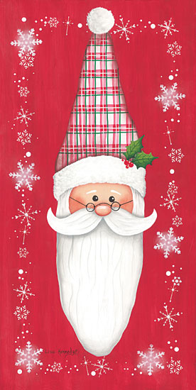 Lisa Kennedy KEN1210 - KEN1210 - Santa and Glasses - 9x18 Christmas, Holidays, Santa Claus, Plaid, Snowflakes, Winter from Penny Lane