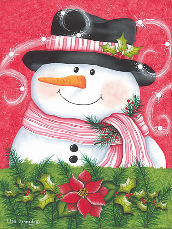 Lisa Kennedy Licensing KEN1228LIC - KEN1228LIC - Snowman & Poinsettia - 0  from Penny Lane