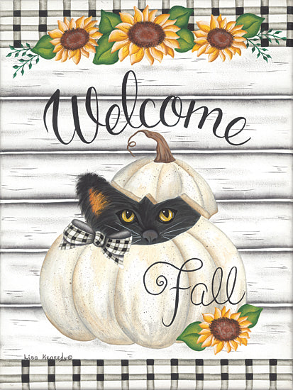 Lisa Kennedy KEN1235 - KEN1235 - Fall Kitten - 12x16 Fall, White Pumpkin, Still Life, Kitten, Black Cat, Welcome Fall, Sunflowers, Typography, Signs, Plaid from Penny Lane