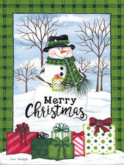 KEN1306 - Green Plaid Snowman - 12x16