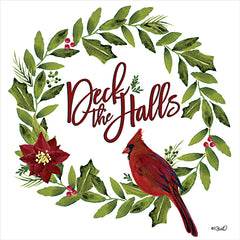 KS231 - Deck the Halls Cardinal Wreath - 12x12