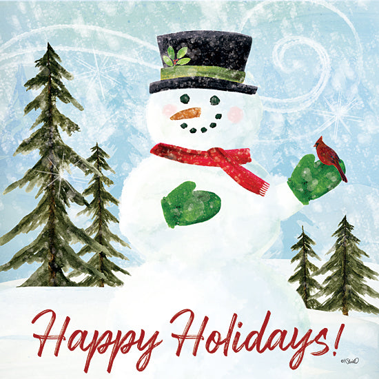 Kate Sherrill KS234 - KS234 - Happy Holidays Snowman - 12x12 Happy Holidays, Christmas, Holidays, Snowman, Winter, Typography, Signs from Penny Lane