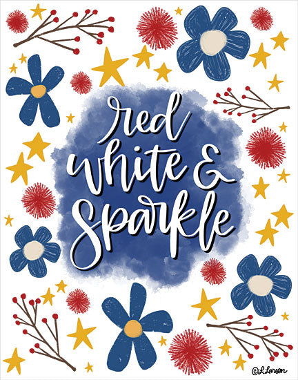 Lisa larson LAR444 - LAR444 - Red White & Sparkle - 12x12 Red, White & Sparkle, Americana, Flowers, Patriotic, America from Penny Lane