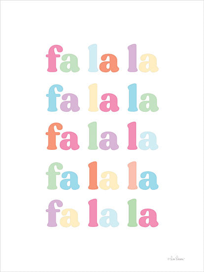 Lisa Larson LAR562 - LAR562 - Colorful Fa La La - 12x16 Christmas, Holidays, Fa La La, Fa La La, Typography, Signs, Textual Art, Rainbow Colors, Pastel from Penny Lane