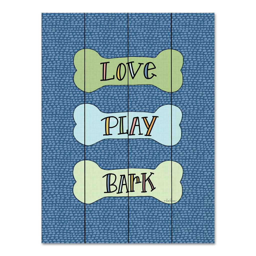 Lisa Larson LAR585PAL - LAR585PAL - Dogs - Love, Play, Bark - 12x16  from Penny Lane