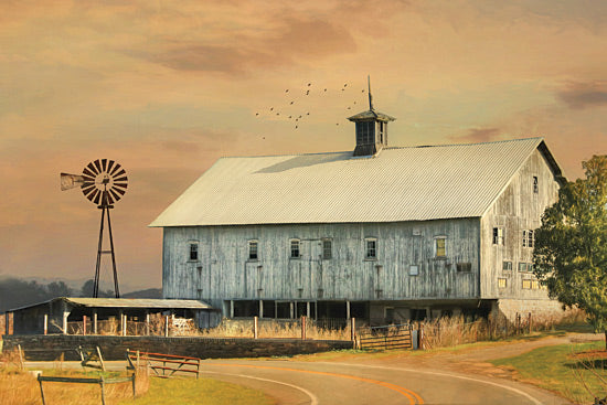 Lori Deiter LD1123 - Barn on the Curve - Barn, Farm, Windmill, Landscape from Penny Lane Publishing