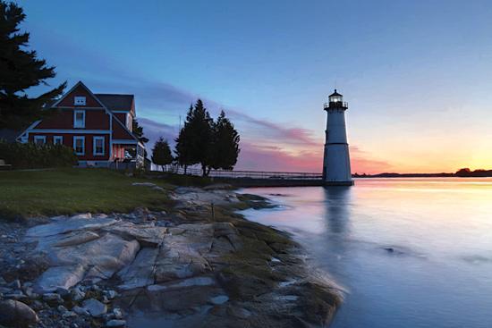 Lori Deiter LD1129 - Dusk at Rock Island - Rock Island, Lighthouse, Coastal, Dusk from Penny Lane Publishing