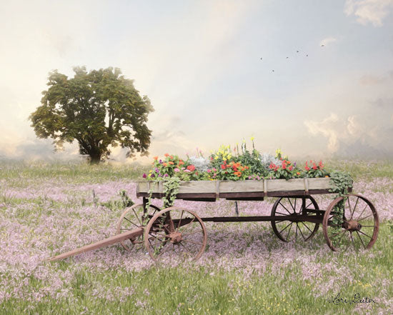 Lori Deiter LD1661 - LD1661 - Flower Wagon at Sunset   - 16x12 Photography, Tree, Flower Wagon, Flower Field, Landscape from Penny Lane