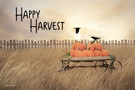 Lori Deiter LD1814 - LD1814 - Happy Harvest       - 18x12 Signs, Typography, Pumpkins, Fence, Birds, Fall, Harvest from Penny Lane