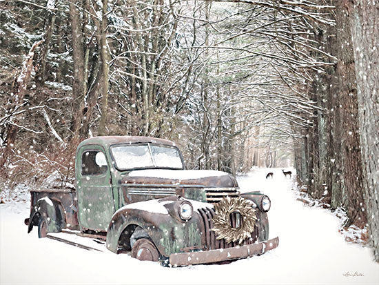 Lori Deiter LD2614 - LD2614 - Man and Nature - 16x12 Truck, Antique Truck, Vintage, Winter, Forest, Deer, Photography, Snow, Masculine from Penny Lane