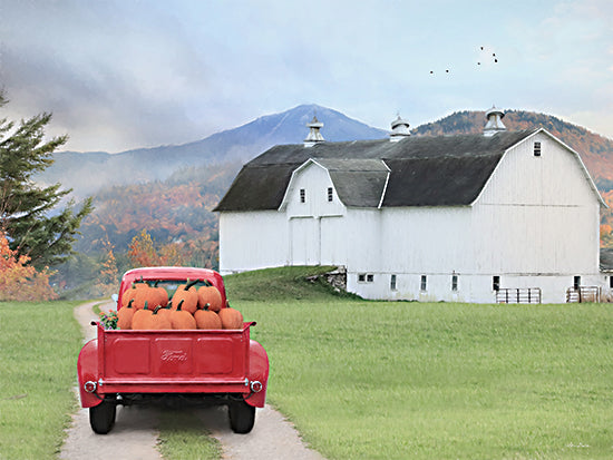 Lori Deiter LD2931 - LD2931 - Pumpkin Delivery - 16x12 Pumpkins, Truck, Barn, Farm, Road, Fall, Autumn, Photography from Penny Lane