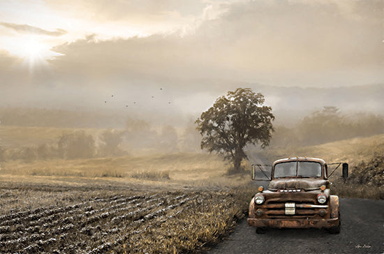 Lori Deiter LD2955 - LD2955 - Golden Foggy Road - 18x12 Truck, Antique Truck, Vintage, Fall, Fields, Landscape, Masculine, Photography, Fall from Penny Lane