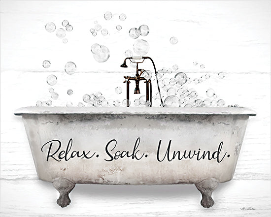 Lori Deiter LD3156 - LD3156 - Relax, Soak, Unwind Bathtub - 16x12 Bath, Bathroom, Bathtub, Bubbles, Relax, Soak, Unwind, Typography, Signs, Textual Art from Penny Lane