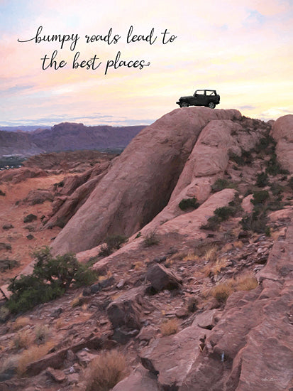 Lori Deiter LD3171 - LD3171 - Bumpy Roads - 12x16 Photography, Landscape, Overlook, Canyon, Jeep, Rocks, Bumpy Roads Lead to the Best Places, Typography, Signs, Textual Art, Masculine, Nature, Off Road Exploring from Penny Lane