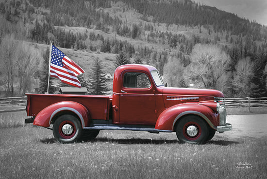 Lori Deiter LD772 - American Made I - Keywords, Truck, Red, Black and White, Patriotic, USA, Flag from Penny Lane Publishing