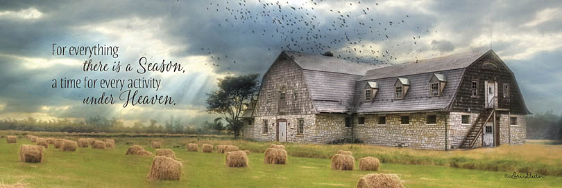 Lori Deiter LD813B - LD813B - A Time to Reap - 36x12 For Everything There is a Season, Time to Reap, Barn, Farm, Birds, Haystacks, Photography from Penny Lane