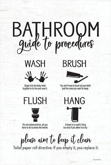 lettered & lined LET148 - LET148 - Bathroom Guide - 12x16 Bathroom Guide, Rules, Bath, Bathroom, Signs from Penny Lane