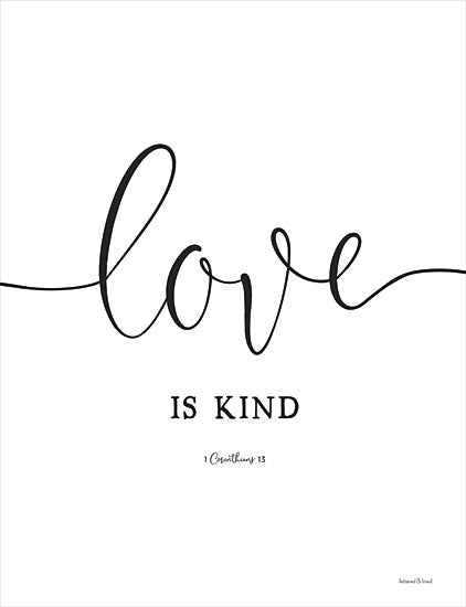 lettered & lined LET203 - LET203 - Love is Kind - 12x16 Love is Kind, Bible Verse, Corinthians, Calligraphy, Black & White Signs from Penny Lane