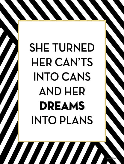 lettered & lined LET276 - LET276 - Dreams - 12x16 Dreams Into Plans, Motivational, Typography, Border, Black & White, Signs from Penny Lane