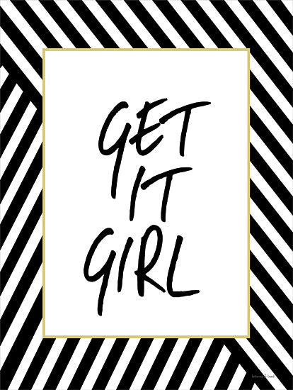 lettered & lined LET285 - LET285 - Get It Girl - 12x16 Get It Girl, Motivational, Tween, Typography, Border, Black & White, Signs from Penny Lane