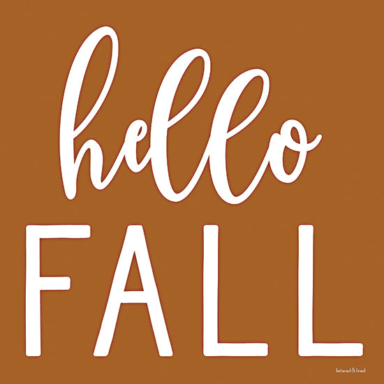 lettered & lined LET437 - LET437 - Hello Fall - 12x12 Hello Fall, Fall, Autumn, Typography, Signs from Penny Lane