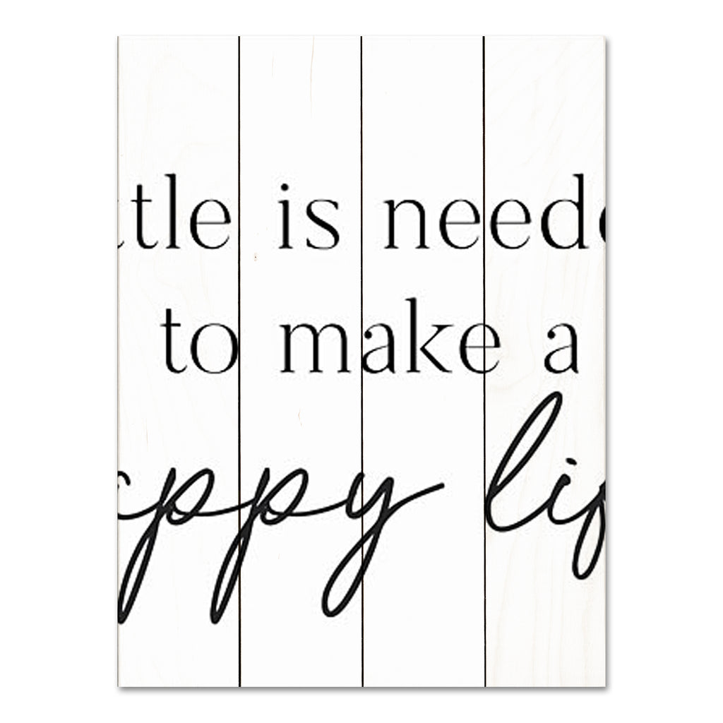 lettered & lined LET644PAL - LET644PAL - Happy Life - 16x12 Inspirational, Little is Needed to Make a Happy Life, Typography, Signs from Penny Lane