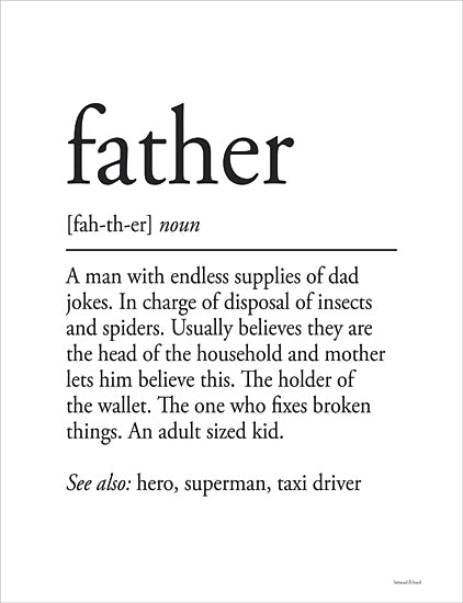 lettered & lined LET685 - LET685 - Father Definition 1 - 12x16 Father, Dad, Definition, Typography, Signs, Humorous, Black & White from Penny Lane