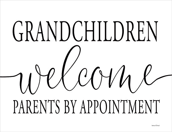 lettered & lined LET691 - LET691 - Grandchildren Welcome - 16x12 Grandchildren Welcome, Welcome, Typography, Signs, Humorous, Black & White from Penny Lane