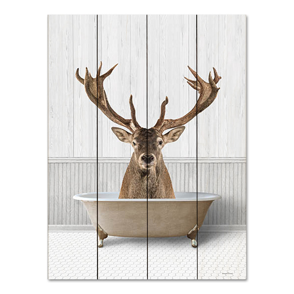 lettered & lined LET709PAL - LET709PAL - Bath Time Deer - 12x16 Bath, Bathroom, Bath Time, Deer, Whimsical, Lodge from Penny Lane