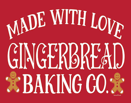 lettered & lined LET775 - LET775 - Gingerbread Baking Co.   - 16x12 Christmas, Kitchen, Baking, Made with Love Gingerbread Baking Co., Typography, Signs, Textual Art, Gingerbread Men, Red & White, Advertisement from Penny Lane