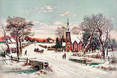 LET941 - Yesteryear Christmas Church - 18x12