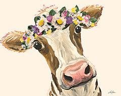 LK113 - Miss Moo Moo with Flower Crown - 16x12