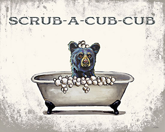 Lee Keller LK166 - LK166 - Scrub-a-Cub-Cub - 16x12 Bath, Bathroom, Typography, Signs, Scrub-A-Cub-Cub, Whimsical, Bear Cub, Bathtub from Penny Lane