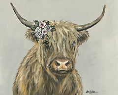 LK169 - Fern the Highland with Flowers - 16x12