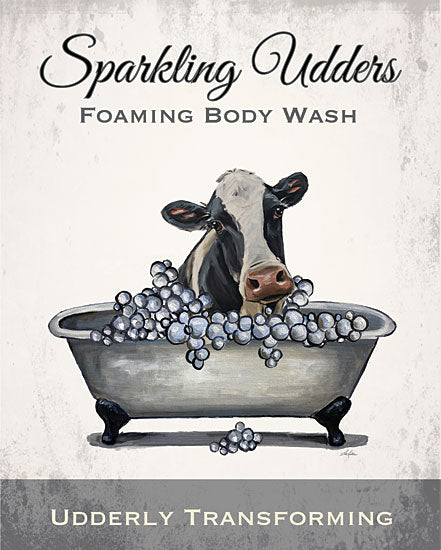 Lee Keller LK217 - LK217 - Sparkling Udders Foaming Body Wash - 12x16 Bath, Bathroom, Bathtub, Humorous, Sparkling Udders Foaming Body Wash, Typography, Signs, Textual Art, Cow, Black & White Cow, Farmhouse/Country from Penny Lane