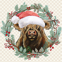 LK238 - Christmas Highland Cow - 12x12