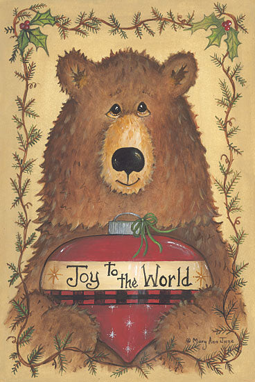 Mary Ann June MARY551 - MARY551 - Joy to the World… - 12x18 Joy to the World, Christmas, Holidays, Bears, Ornaments, Whimsical, Signs from Penny Lane