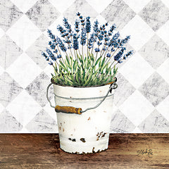 MAZ5678 - Purple Flowers Metal Bucket    - 12x12