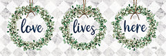 MAZ5689B - Love Lives Here Eucalyptus Wreaths - 36x12