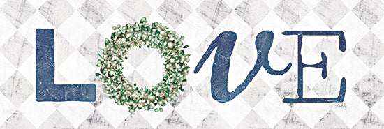 Marla Rae MAZ5694B - MAZ5694B - Love with Eucalyptus Wreath I - 36x12 Love, Wreath, Eucalyptus, Greenery, Family, Signs from Penny Lane