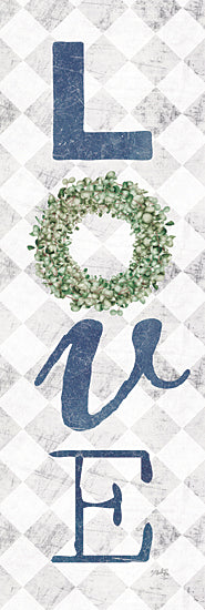 Marla Rae MAZ5697A - MAZ5697A - Love with Eucalyptus Wreath II - 12x36 Love, Wreath, Eucalyptus, Patterns, Signs, Country from Penny Lane