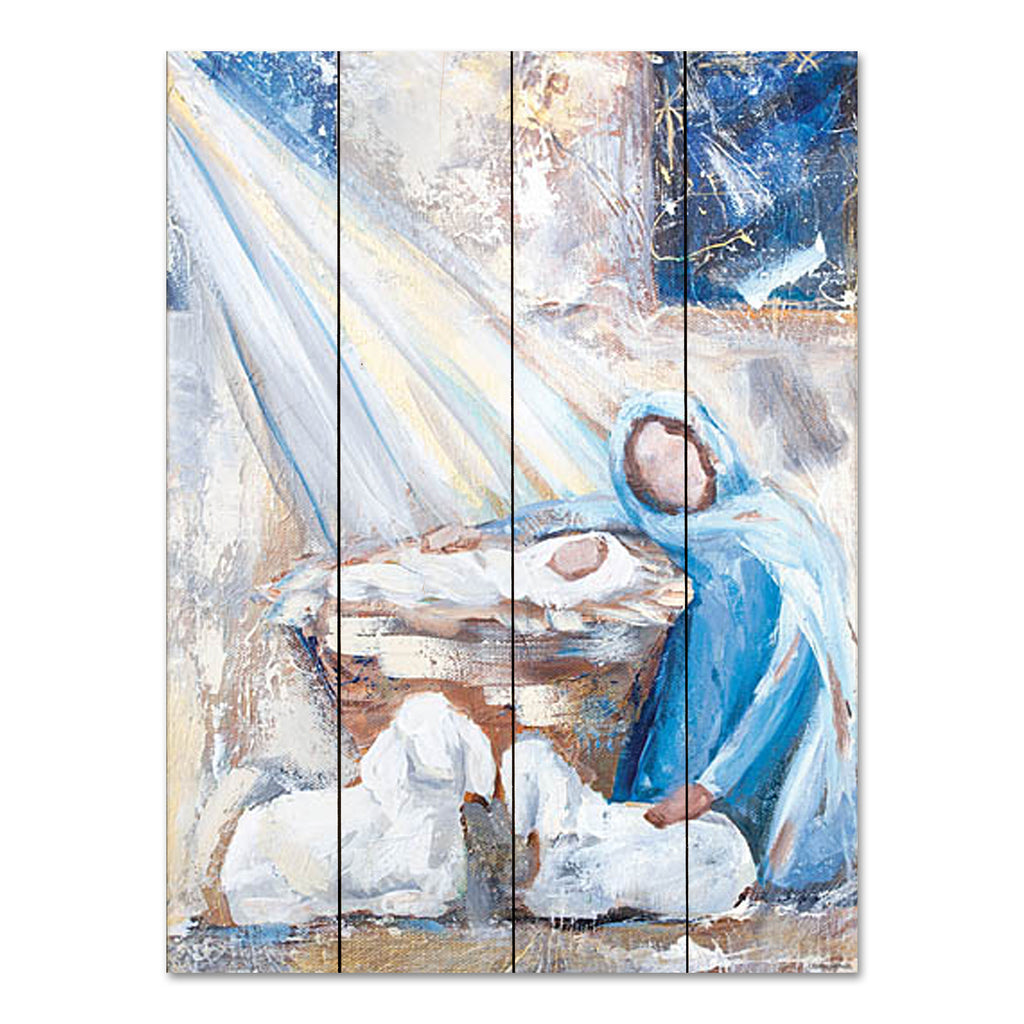 Mackenzie Kissell MKA101PAL - MKA101PAL - All Is Calm - 12x16 Christmas, Holidays, Nativity, Manger, Mary, Jesus, Sheep, Abstract, Religious, Winter from Penny Lane