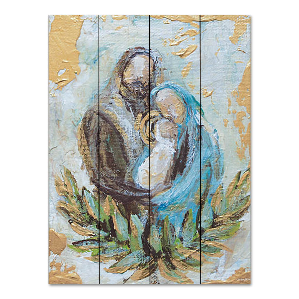 Mackenzie Kissell MKA112PAL - MKA112PAL - Holy Family - 12x16 Christmas, Holidays, Nativity, Holy Family, Figurative, Greenery, Abstract, Religious, Winter from Penny Lane