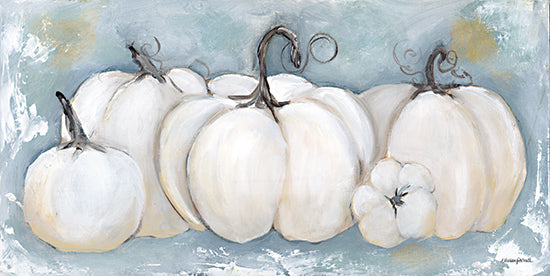 Mackenzie Kissell MKA151 - MKA151 - Pumpkin Parade - 18x9 Still Life, White Pumpkins, Row of Pumpkins, Blue & White, Cottage/Country, Fall from Penny Lane